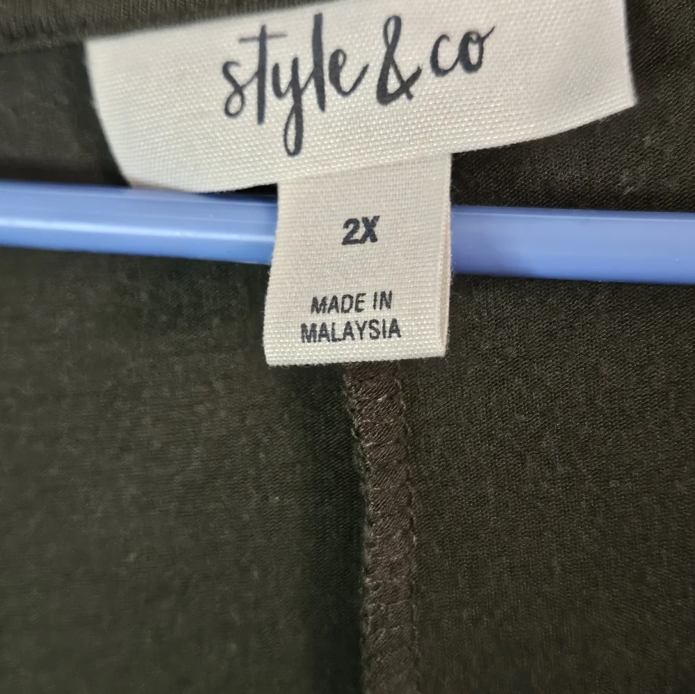 Style  & Co. Green 2X 3/4 sleeve dress - Picture 2 of 4